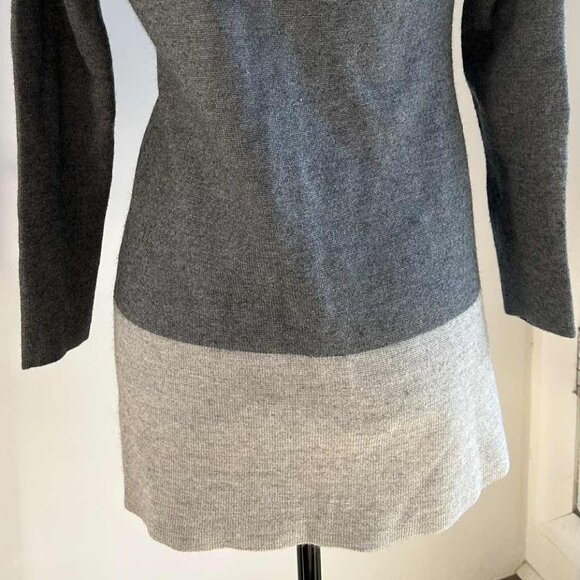 Paul Costelloe Black Label Belted Wrap Knit Long Blazer Grey Colorblock – US M - Picture 10 of 12